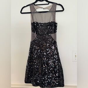 BCBG black sequined cocktail dress size xs